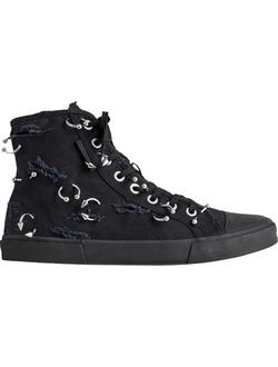 Кроссовки Balenciaga Paris High Destroyed Piercings Black