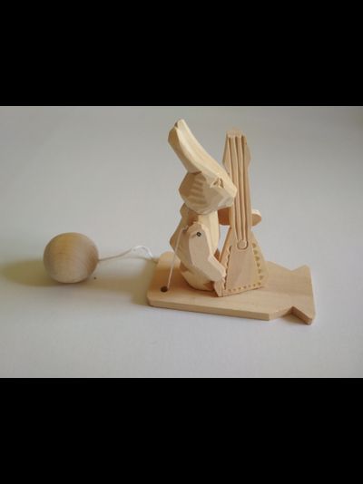 Богородская игрушка "Заяц музыкант"