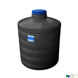 Емкость 1м3 (1000л) черная вертикальная низкая