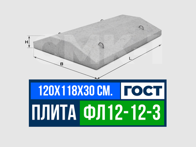 Фундаментная плита ФЛ 12-12-3 ГОСТ 13580-85