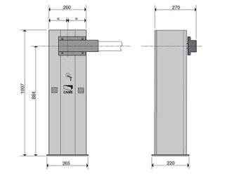 G4000DX Classico - Комплект шлагбаума GARD 4000 для правостороннего монтажа (тумба, стрела, светоотражающие наклейки, накладки на стрелу)