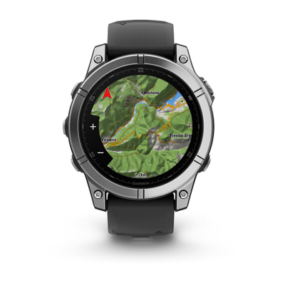 Умные часы Garmin Fenix E - 47 мм, AMOLED серебристый стальной безель, черный силиконовый ремешок (010-03025-00)
