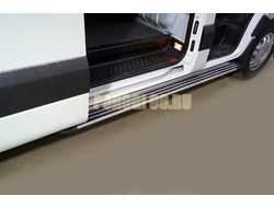 Порог алюминиевый ''Slim line Silver'' 2020 мм (правый) ТСС для Sollers Atlant (L1H1) 2023-