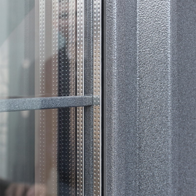 Стальная дверь   Titanium с окном и английской решеткой (терморазрыв 3к)