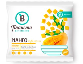 Манго кубиками (шоковая зам.) 300 гр. ПЛАНЕТА ВИТАМИНОВ