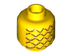 Minifigure, Head without Face with Pineapple Pattern - Hollow Stud, Yellow (3626cpb1018 / 6055385)
