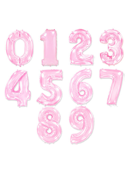 Цифра фольгированная с гелием "Нежный розовый" 104 см