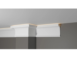 Потолочный плинтус для подсветки DECOR-DIZAYN DD518, из дюрополимера, под покраску, ударопрочный
