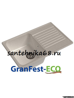 Керамическая мойка GRANFEST-ECO -78 РОНДО 1 чаша+крыло 740*480 мм