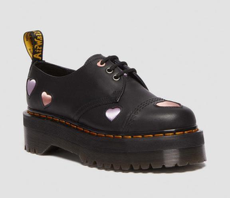 Dr Martens 1461 Leather Heart Platform Shoes