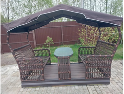 Плетеные садовые качели Bamboo коричневые