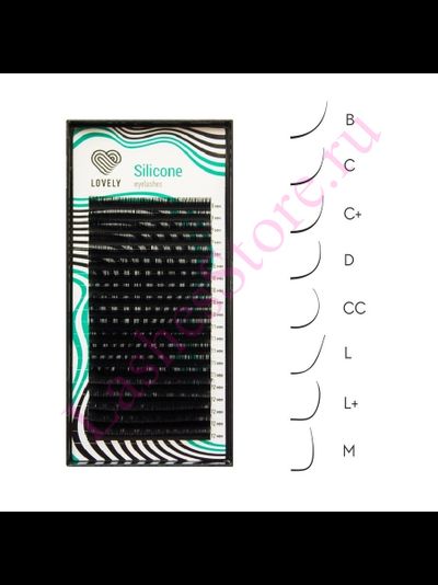 Ресницы чёрные LOVELY «Silicone» - MIX (20 линий)
