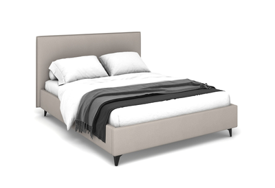 Двуспальная мягкая кровать Ингрид Ривалли (Rivalli), в съемных чехлах, на высоких металлических ножках, под робот-пылесос