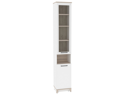 Гостиная AURELIO (АУРЕЛИО) - AURELIO 9 Шкаф для книг Белый-Блеквуд Сатиновый