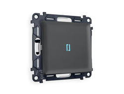 Переключатель 1-кл с подсветкой 10000K Графит мягкое касание - Ambrella Volt - ALFA