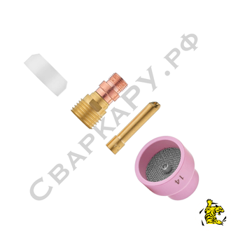 Набор газовой линзы горелки TIG ПТК Coliseum 14 ф2.4мм сопло керамика ф22х26мм для TIG-17,18,26