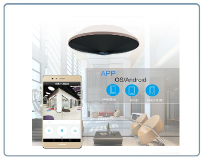 Потолочная - настенная WiFi/LAN видеокамера панорамная с DVR, 960P HD (YooSee)