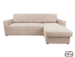 Чехол на угловой диван с правым выступом Сиена Сатурно Бежевый. ИТАЛИЯ Бренд Еврочехол