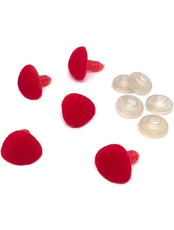 Носики бархатные винтовые 15х12 мм, красные