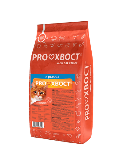 Корм Прохвост для взрослых кошек с рыбой 10 кг