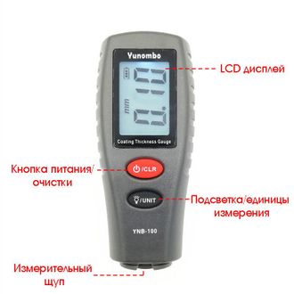 Толщиномер для авто YUNOMBO YNB-100