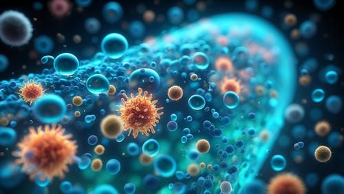 Схематичное изображение работы мембраны обратного осмоса при очистке воды