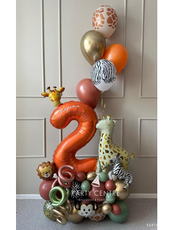 Стойка с цифрой папайя в стиле сафари