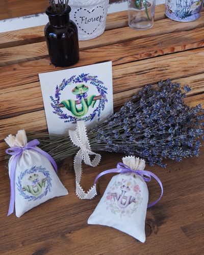 Подарочный набор «Вам букет лаванды » Букет лаванды + саше «Господа Удавы» (10шт)