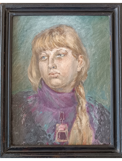 "Женский портрет" картон масло 1960-е годы