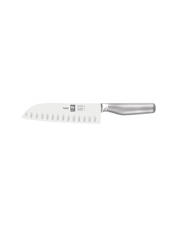 Нож японский Santoku 180/300 мм. с бороздками, кованый PLATINA Icel /1/