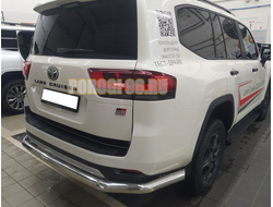 Защита заднего бампера угловая большая двойная d76 для Toyota Land Cruiser 300 GR Sport 2021-