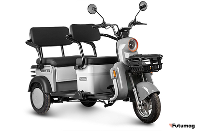 Электротрицикл Rutrike Gelbert Beta 48V/60V 800Вт серебристо-белый