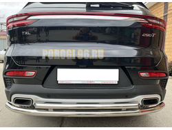 Защита заднего бампера двойная d53/42 для CheryExeed TXL 2020-