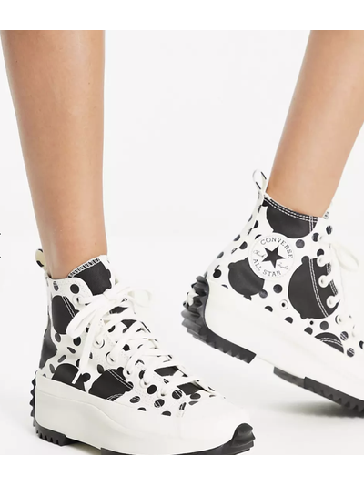 Кеды Converse Run Star Hike Platform Polka Dots Черно-Белые высокие
