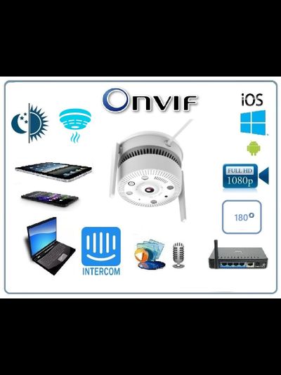 DE/VN-XMC40 Панорамная WiFi/LAN охранная видеокамера+датчик дыма. Ночное видение, интерком связь, с DVR. Full HD, 4 МП (ICSEE/XMEYE)