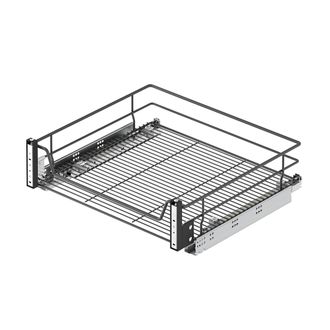 Выдвижная корзина  Tandem, с фасадным креплением  Starax S-2342-C (S-2342) в модуль 400 мм (360-380х500х160) тандем BLUM, с доводчиком