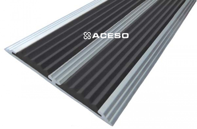 Алюминиевая полоса с двумя резиновыми  вставками цвет в ассортименте