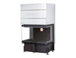 Каминная топка Дельта 800 B три стекла принтинг черный шамот, Экокамин (Россия)