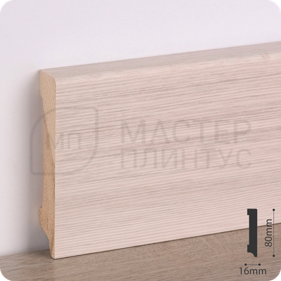 Плинтус деревянный ламинированный Сандал белый