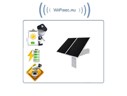 DE/VN-60W15A Солнечная панель с аккумуляторами для питания электронных устройств напряжением 12В до 5А и обеспечения автономной работы в уличных условиях, 15 А/ч (до 3,5 дней авт. работы)