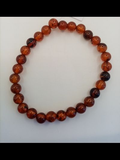 Браслет шары из коньячного янтаря