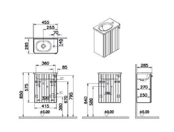 Модуль с круглой раковиной, Vitra Root Groove, 45 см, с дверцей, матовый темно-синий, левосторонний, 69196