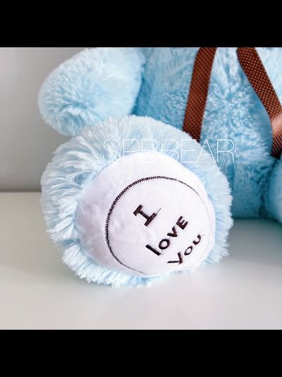 Плюшевый мишка 85 см голубой Михель