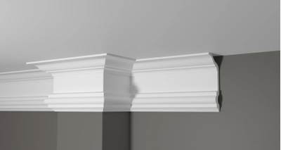 Потолочный плинтус DECOR-DIZAYN DD505, из дюрополимера, под покраску, ударопрочный, 2 метра