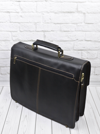 Кожаный портфель Brusado black (арт. 2011-01)