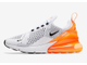 Nike Air Max 270 белые с оранжевой пяткой