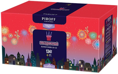 Батарея салютов ПРАЗДНИЧНЫЙ (0,8"; 1"; 1,2" / 134 залпа)