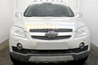 Защита радиатора Chevrolet Captiva 2006-2011 black верх