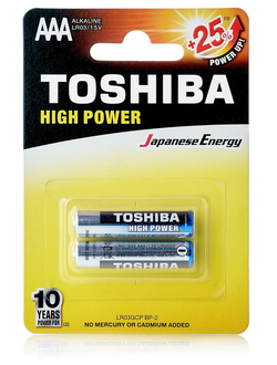 Батарейка щелочная Toshiba LR03/2BL 2 штуки