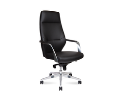 Кресло Capital Black/алюминиевая база/черная экокожа